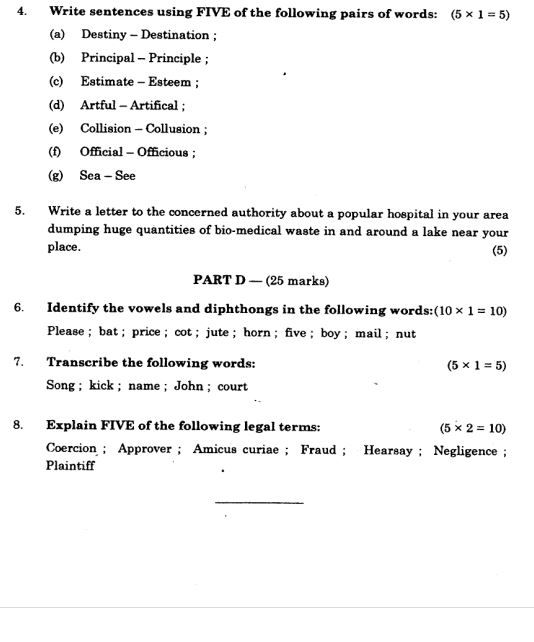 tndalu ballb question papers
